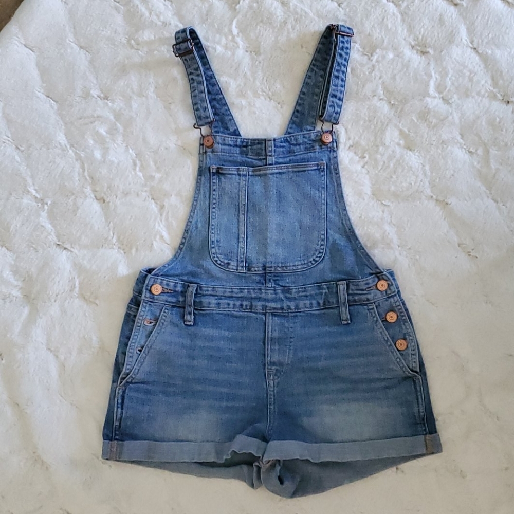 Denim short overalls